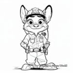 Coloring Pages of Zootopia PD in Action 4
