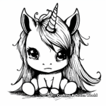 Comic Style Kawaii Unicorn Coloring Pages 1