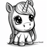 Comic Style Kawaii Unicorn Coloring Pages 2