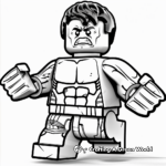 Comic-style Lego Hulk Coloring Pages 1