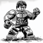 Comic-style Lego Hulk Coloring Pages 2