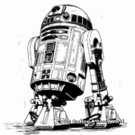 Comic Style R2D2 Coloring Pages 2