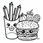 Complex Cute Food Items Hard Coloring Pages 2