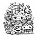 Complex Cute Food Items Hard Coloring Pages 3