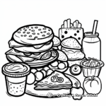 Complex Cute Food Items Hard Coloring Pages 4