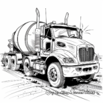 Complex Detailed Cement Truck Coloring Pages for Adults 2