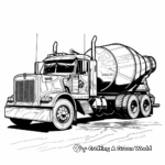 Complex Detailed Cement Truck Coloring Pages for Adults 3