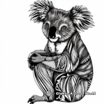 Complex Zentangle Koala Coloring Pages for Adults 1