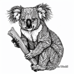 Complex Zentangle Koala Coloring Pages for Adults 2