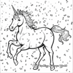 Confetti-Popping Unicorn Happy Birthday Coloring Pages 1