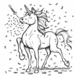 Confetti-Popping Unicorn Happy Birthday Coloring Pages 2