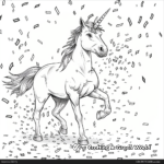 Confetti-Popping Unicorn Happy Birthday Coloring Pages 4