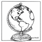 Continents and Oceans Globe Coloring Pages 1