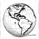 Continents and Oceans Globe Coloring Pages 4