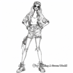 Cool Casual Outfit Barbie Coloring Pages 1