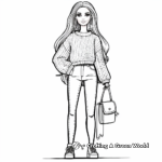 Cool Casual Outfit Barbie Coloring Pages 3