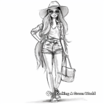 Cool Casual Outfit Barbie Coloring Pages 4