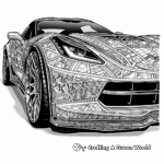 Corvette C7: Intricate Coloring Pages for Car Enthusiasts 2