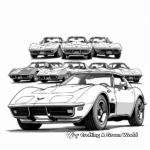 Corvette Lineup Coloring Pages: An Array of Models 1