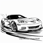 Corvette Racing Car: Speed-Action Coloring Pages 1