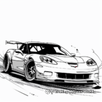 Corvette Racing Car: Speed-Action Coloring Pages 2