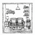 Cosy Living Room Doll House Coloring Sheets 1