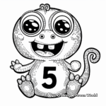 Counting Themed Number 5 Coloring Pages 1