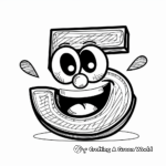 Counting Themed Number 5 Coloring Pages 4