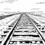 Country Landscape with Railroad Tracks Coloring Pages 2