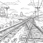 Country Landscape with Railroad Tracks Coloring Pages 3