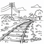 Country Landscape with Railroad Tracks Coloring Pages 4