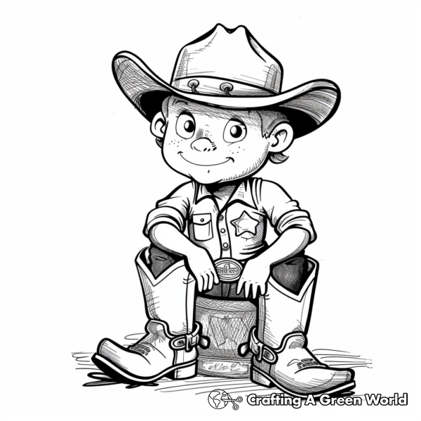 Cowboy Boot Coloring Pages 1