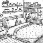 Cozy Bedroom Interior Coloring Pages 2