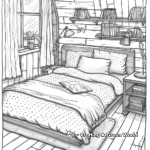 Cozy Bedroom Interior Coloring Pages 3