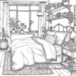 Cozy Bedroom Interior Coloring Pages 4