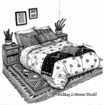Cozy Bohemian Bedroom Coloring Pages 2
