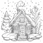 Cozy Winter Cabin Coloring Pages 2