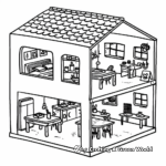 Craft & Art Room in a Doll House Coloring Sheets 1