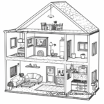 Craft & Art Room in a Doll House Coloring Sheets 2