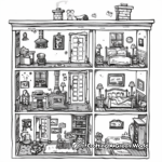 Craft & Art Room in a Doll House Coloring Sheets 4