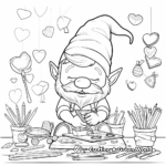 Crafty Gnome Making Valentine Coloring Pages 3