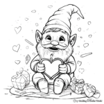 Crafty Gnome Making Valentine Coloring Pages 4