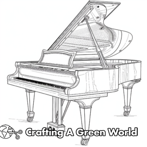 Piano Coloring Pages - Free &amp; Printable!