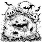 Creative Halloween-themed Blobfish Coloring Pages 2