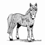 Creative Paint Horses With Unique Patterns Coloring Pages 1