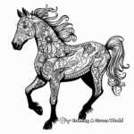 Creative Paint Horses With Unique Patterns Coloring Pages 2