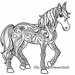 Creative Paint Horses With Unique Patterns Coloring Pages 3