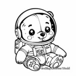 Creative Space-Themed Kawaii Bear Coloring Pages 2