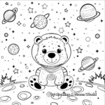 Creative Space-Themed Kawaii Bear Coloring Pages 3