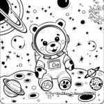 Creative Space-Themed Kawaii Bear Coloring Pages 4